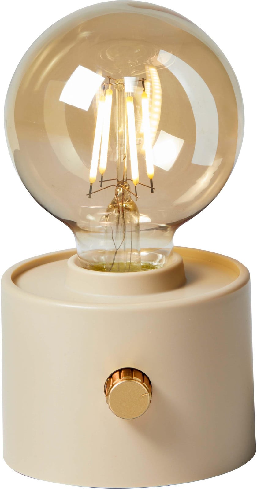 Northpoint Vintage LED-tafellamp met Edison-stijl, dimbaar met draaiknop en USB-C, beige