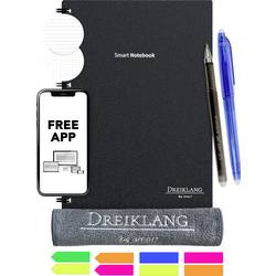 Dreiklang be smart 4270001452108 Wiederbeschreibbares Notizbuch mit Planer liniert, Punktraster Schwarz 50 Blatt DIN A5