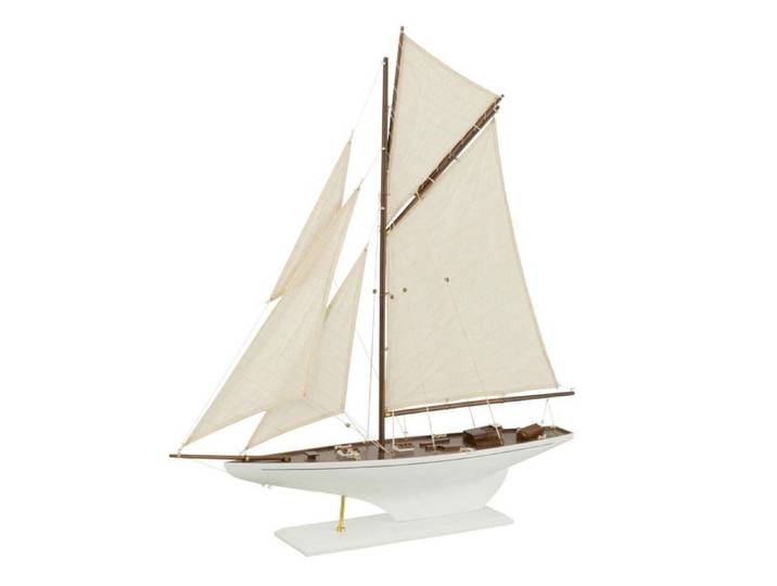 Voilier Déco en Bois  Reggie  95cm Blanc