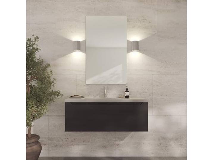 Loevschall Refine Spiegel Wandspiegel Silber mit Rahmen 60x100 cm Dekorative Spiegel für Bad, Wohnzimmer, Schlafzimmer & Flur Minimalistischer & Stilvoller Spiegel aus gebürstetem Messing