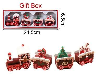 Uplifted Goods Christmas Wood Train Decoration Moving Ornament Home Holiday Gifts e