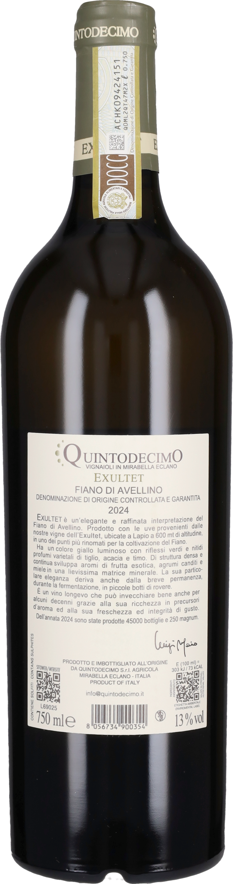 Quintodecimo Fiano di Avellino 'Exultet' 2025