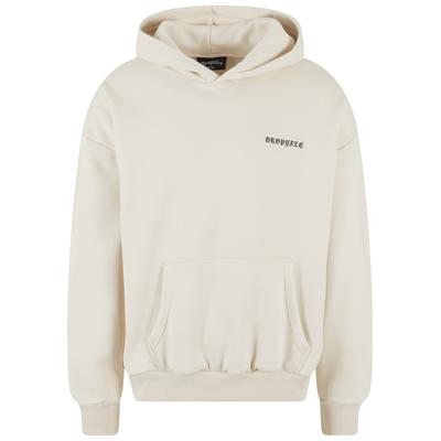 Kapuzensweatshirt DROPSIZE "Dropsize Herren Heavy Oversize Circle Hoodie", Herren, Gr. XXL, beige (coconutmilk), 70% Polyester, 30% Baumwolle, bedruckt, Rundhals, Sweatshirts