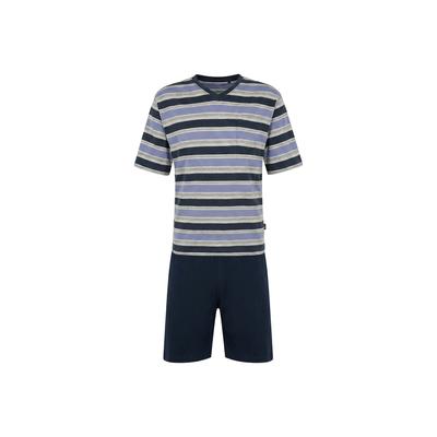 Schlafanzug HAJO "Pyjama Klima-Light Shorty", Herren, Gr. XL, blau, Obermaterial: 60% Baumwolle CO. 40% Polyester PES., Homewear-Sets Schlafanzug