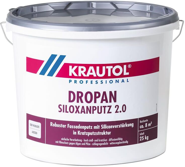 KRAUTOL Dropan Siloxanputz K 1.5 weiß, auch Tönbasis, 24 x 25 kg auf Palette