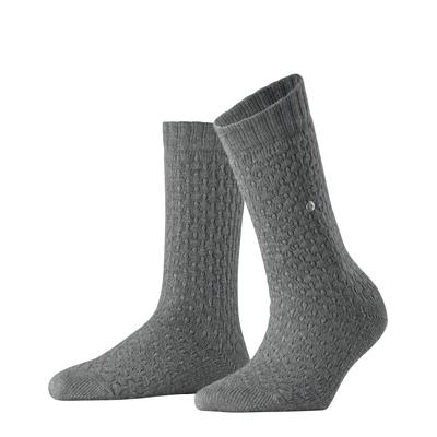 Socken BURLINGTON "Orkney", Damen, Gr. 36-41, Sockengröße, grau (light graumelange), Baumwollmischung, unifarben, Socken Socken, Einheitsgröße 36-41, wärmende Wollmischung, weiche Haptik