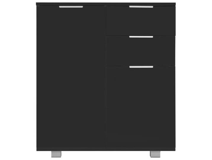Commode/Buffet contemporain Noir brillant 71x35x80 cm Bois d'ingénierie LL0000041012