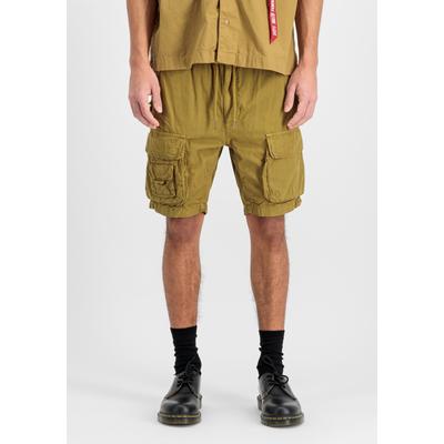 Shorts ALPHA INDUSTRIES "Aloha Safari Shorts", Herren, Gr. 33, Normalgrößen, grün (khaki), Obermaterial: 80% Baumwolle, 20% Viskose, Hosen Shorts