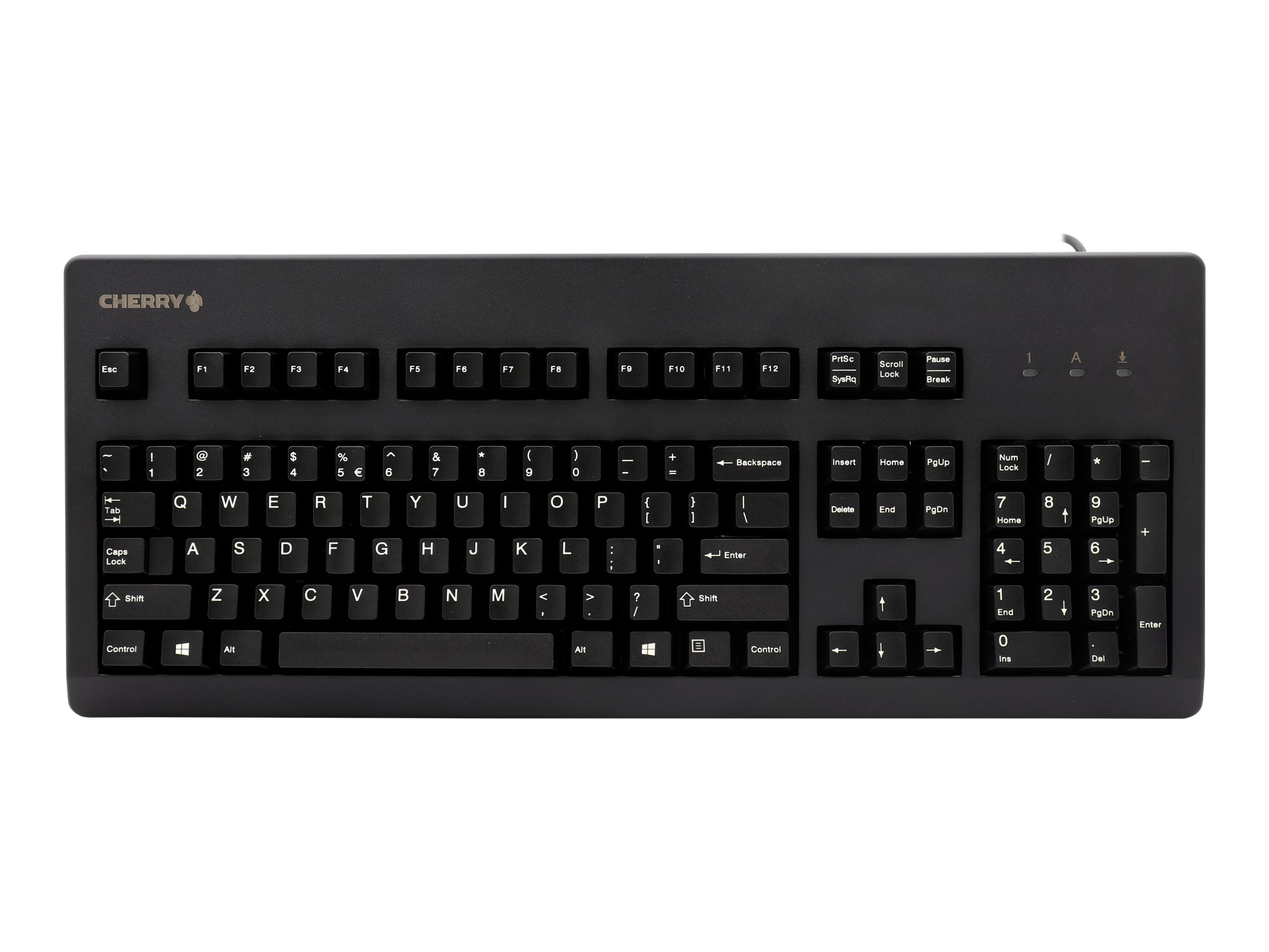 Cherry G80-3000 Kabelgebundene Tastatur US Layout mit Euro Symbol USB schwarz G80-3000LPCEU-2