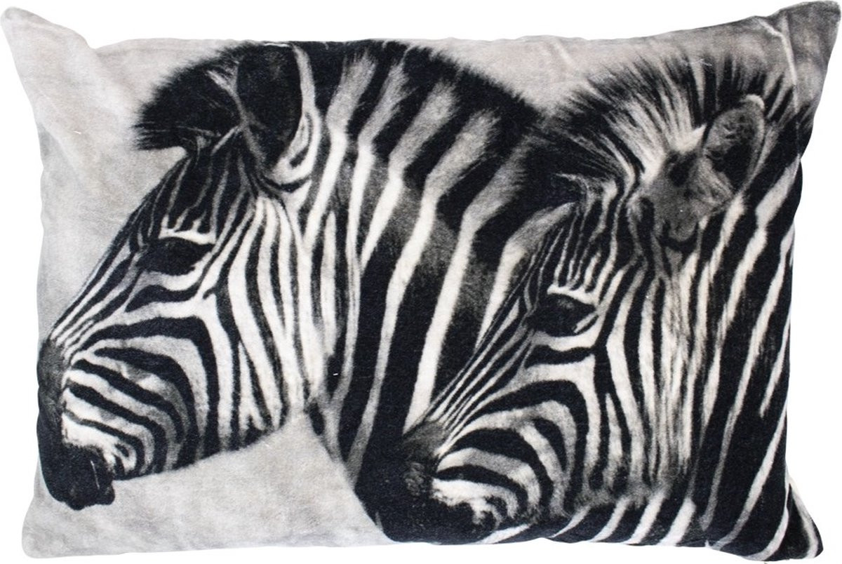Sierkussen Fluweel Zebras Multicolor B: 60 cm, H: 40 cm