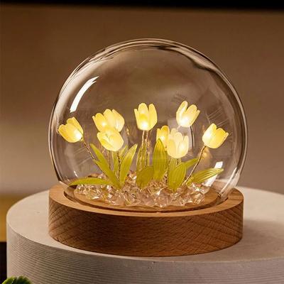 Uplift Essentials Handmade Blooming Tulip Glow Bedside Lamp yellow 10pcs