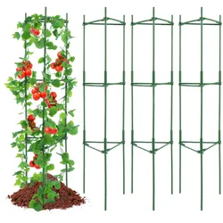 VEVOR 4er-Pack Tomatenkäfige für den Garten, 63 Zoll Tomaten-Spalier-Pflanzenpfahl-Unterstützung, stapelbarer hoher Pflanzenstützkäfig, für Hochbeete, Gemüse, Blumen und Kletterpflanzen