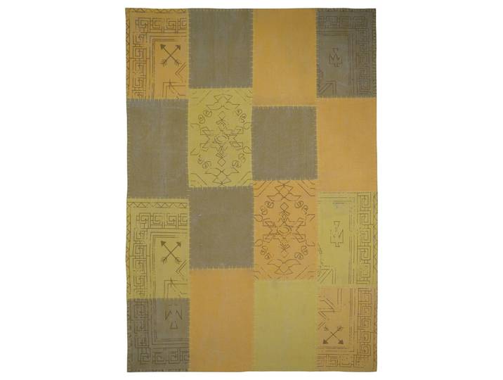 Teppich KAYOOM Lyrical 210 , bunt (multi, gelb), B:160cm H:13mm L:230cm, Baumwolle, Teppiche, Teppich, Handgefertigt, hochwertig verarbeitetes Unikat im Antik-Design