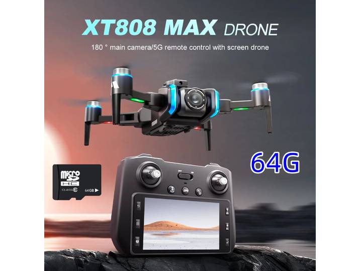 XT808 RC Drone 4.5-pouces écran contrôle GPS 8K professionnel photographie aérienne caméra évitement d'obstacles sans brosse quadrirotor jouet