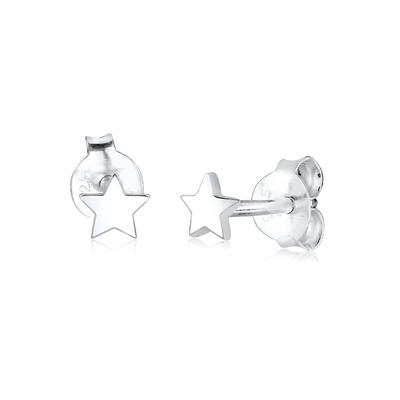 Paar Ohrstecker ELLI "Ohrringe Sterne Stars Astro Stern Trend 925 Silber", silber, Ohrringe, Damen, ohne Stein, Silber 925 (Sterlingsilber)