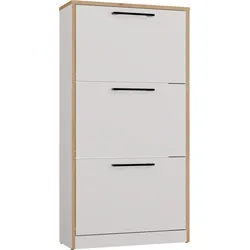 Schuhschrank Paula WEISS / EICHE ARTISAN KANTEN 3 Türen für Flur