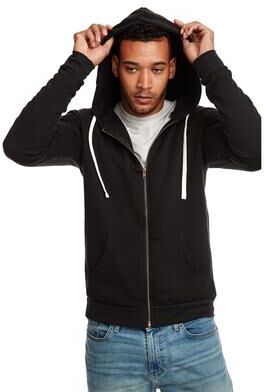 Next Level 9602 Apparel Santa Cruz Zip Hoodie in Black size XL   80/20 Cotton/Polyester NL9602