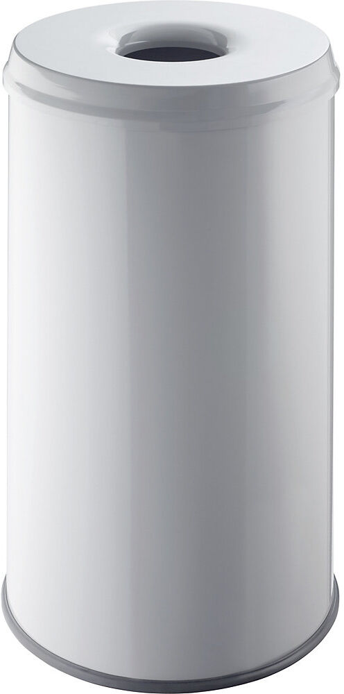 Sicherheitspapierkorb, Stahl, flammhemmend, Volumen 50 l, VE 2 Stk, lichtgrau helit