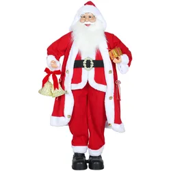 WEIHNACHTSMANN 1,15 m stehende Weihnachtsmann mit Geschenk- und Weihnachtsglock