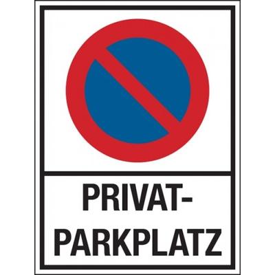 Dreifke® Parkverbotsschild, Privatparkplatz, Symbol: Eingeschränktes Haltverbot, 400 x 300 mm, Aluverbund 1 Stk.