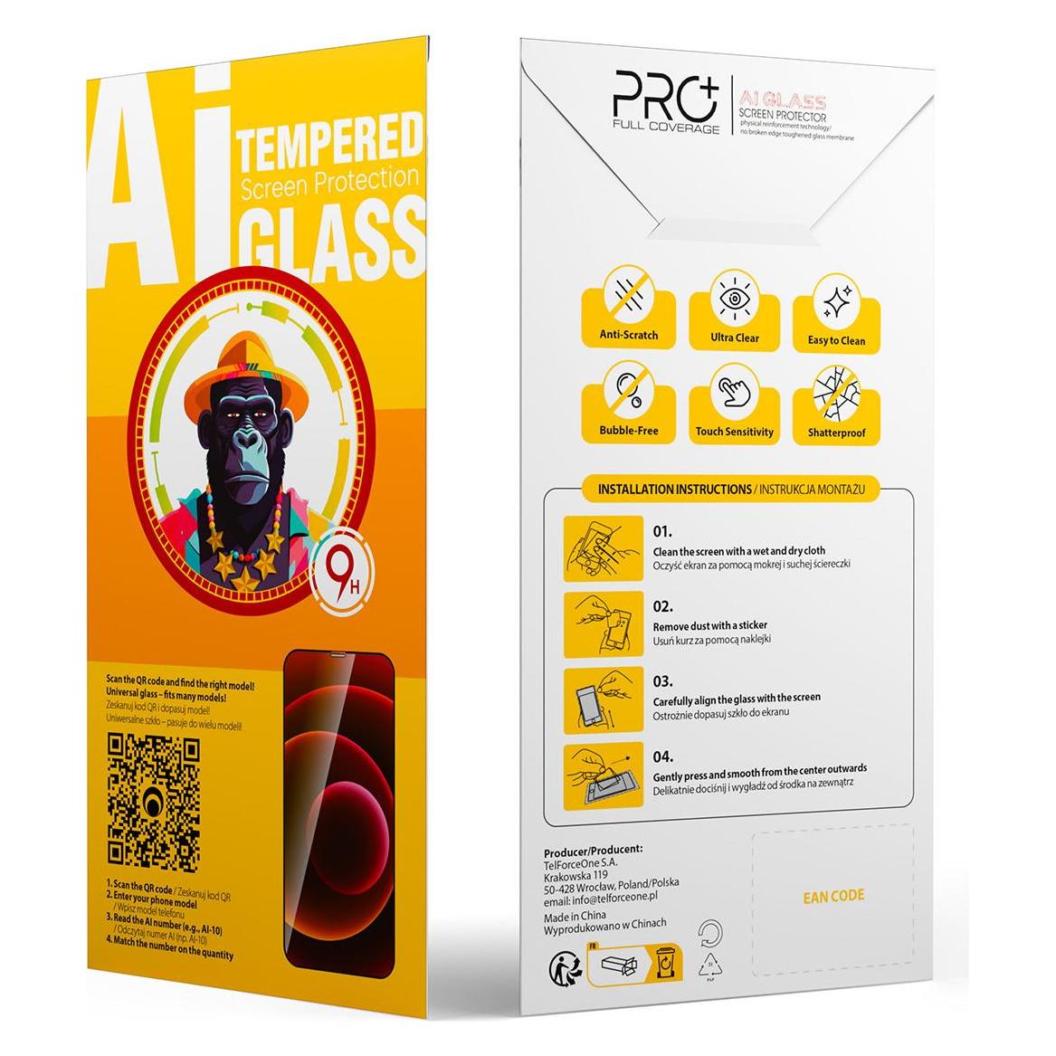 OEM Universal tempered glass 9D OneFit AI-56 6,7" (10 Stk., Samsung Galaxy A05, Samsung Galaxy A05s) (61571999)