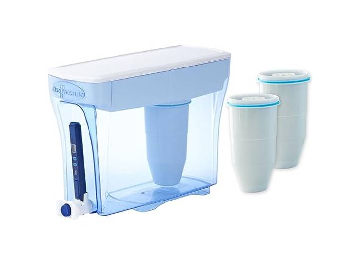 ZeroWater 5,4 liter waterfilterset met 3 filterpatronen en waterkwaliteitsmeetapparaat, BPA-vrij, NSF-gecertificeerd, ideaal voor het verminderen van kalk, lood en andere metalen