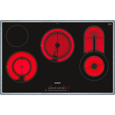 SIEMENS Elektro-Kochfeld "ET845FCP1D", silber (silberfarben), B:79,5cm H:4,8cm T:51,7cm, Kochfelder, 20 % mehr Leistung beim Aufheizen dank powerBoost-Funktion