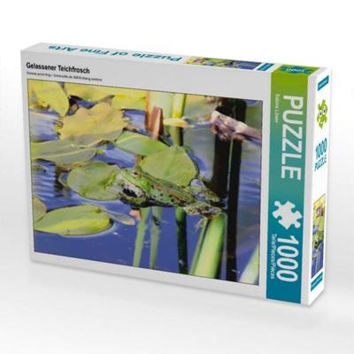 CALVENDO Puzzle Gelassener Teichfrosch 1000 Teile Lege-Größe 640 x 480 cm Foto-Puzzle Bild von Sabine Löwer