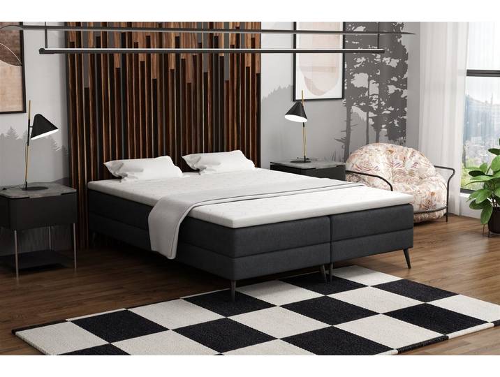Fun Möbel Boxbett Dachschrägen-Schlafzimmerbett BREST in Stoff Soro (inkl. Kaltschaumtopper, Ideal für Dachschrägen), ohne Kopfteil