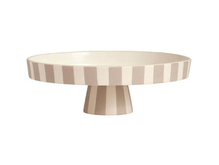 Dekoschale OYOY Toppu Tray , grau (grau, weiß), H:9cm, Keramik, Dekoschalen, Dekoschale