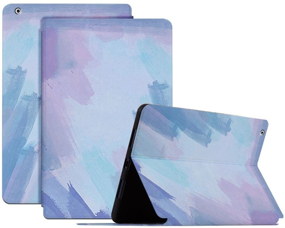 EIDERWOOD iPad 4 / 3 / 2 Kunstlæder Flip Cover m. Mønster - Blå