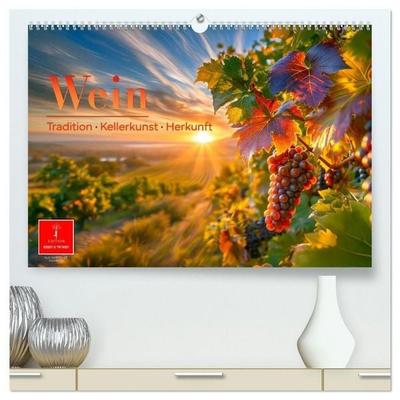 Wein - Tradition · Kellerkunst · Herkunft (hochwertiger Premium Wandkalender 2027 DIN A2 quer), Kunstdruck in Hochglanz