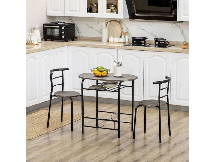 Ensemble table à manger - SOGEU - Bistro-Set - 80x53x74 5 cm - MDF & métal - Rangement intégré