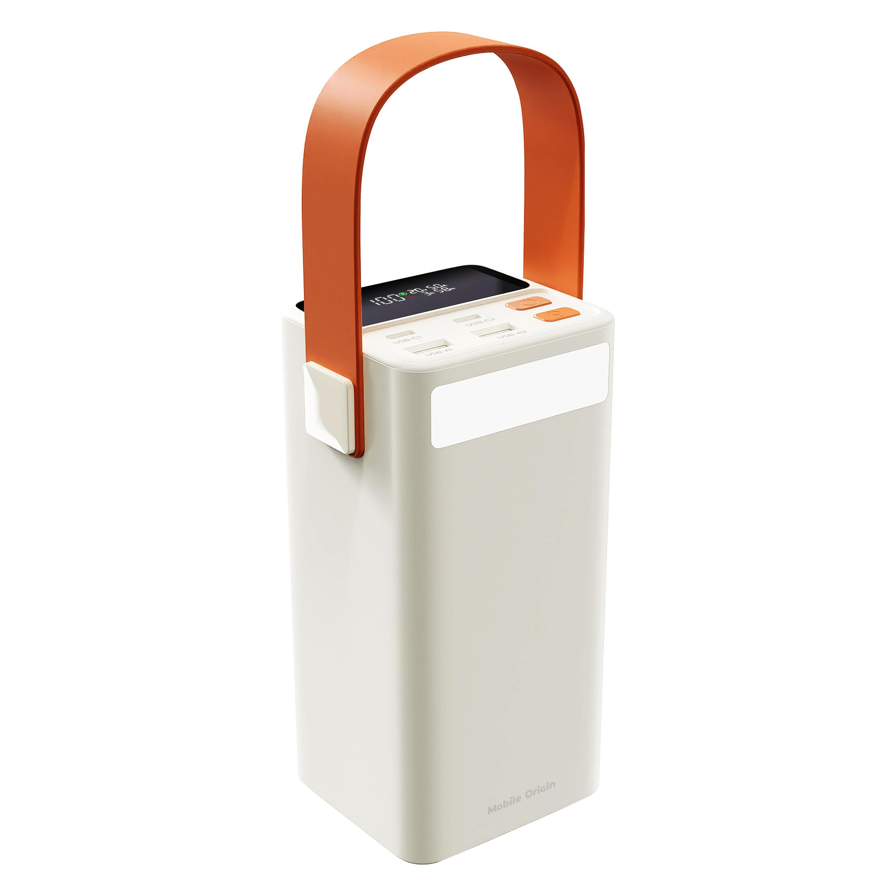 Mobile Origin 50000 mAh TFT Display & Flashlight PowerBank PB18 - 2x USB-C + 2x USB-A (50000 mAh, 65 W) (MO-50DF-PB18)