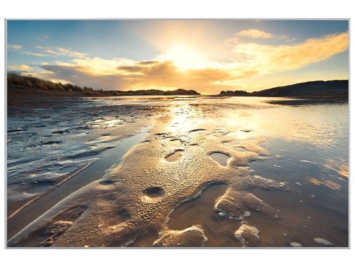 Bild mit Rahmen Abendstimmung am Meer 2 image LAND