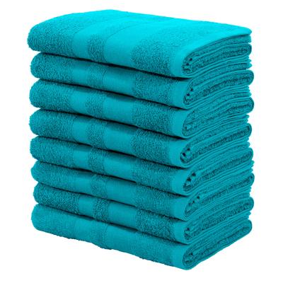 Handtücher OTTO HOME "Vanessa, 8 Handtücher, 50x100cm, in Standard- und Premium-Qualität", blau (petrol), B:50cm L:100cm, Walkfrottee, Obermaterial: 100% Baumwolle, Handtücher, Handtücher mit Bordüre, 100% Baumwolle, einfarbig, weich