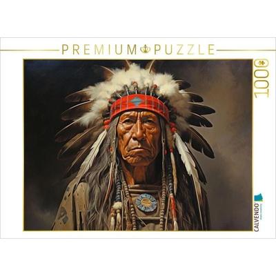 CALVENDO Puzzle Häuptling - Indianer | 1000 Teile Lege-Größe 64x48cm Foto-Puzzle für glückliche Stunden