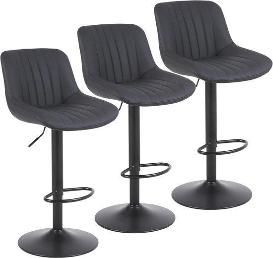 Einstellbare Bar Stühle Set von 3 mit Rückenlehne. Komfortable und moderne Küchensitze
