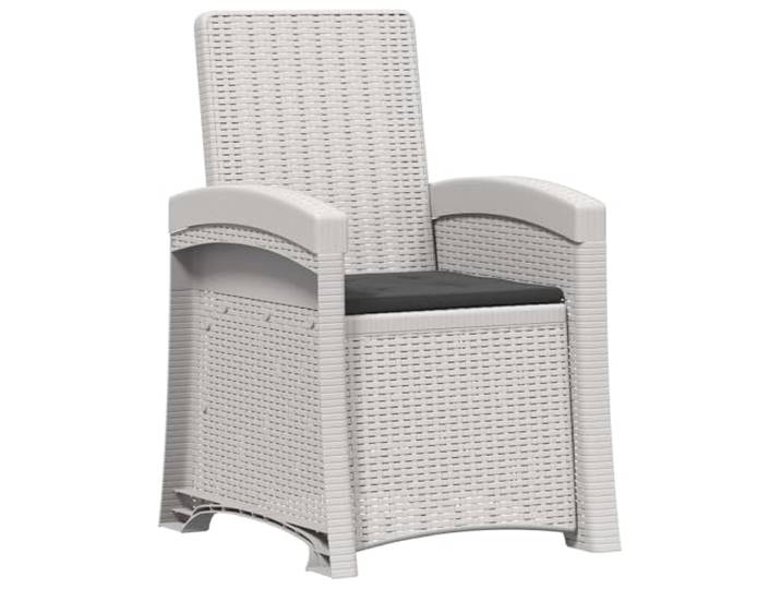 VIHHQGC Liegesessel Garten Rattan-Optik Weiß und Anthrazit PP Polypropylen, stabiler Rahmen, 3-fach verstellbare Rückenlehne, Außenbereich, Garten, Terrasse, Balkon