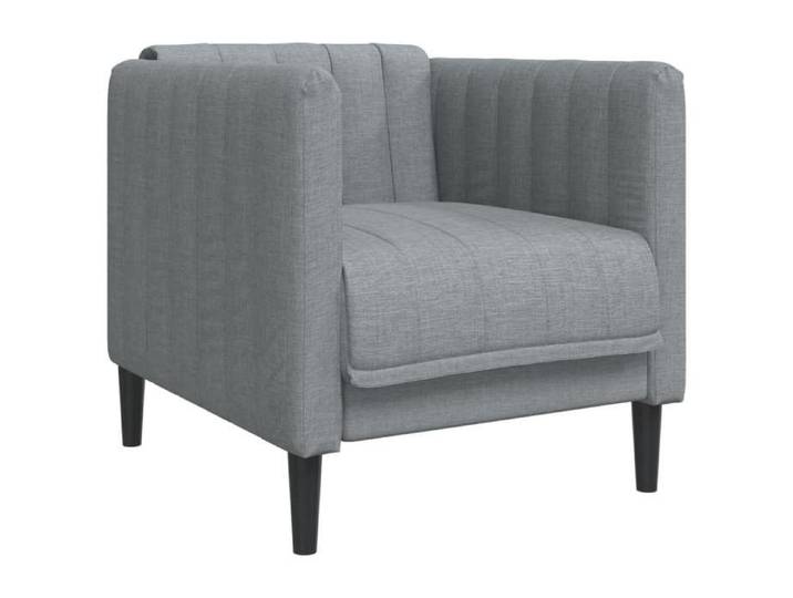Fauteuil 1 place - - Petit Canapé - Gris clair - Contreplaqué - 69x76 5x74 5 cm - Capacité 110 kg - Accoudoirs 2164