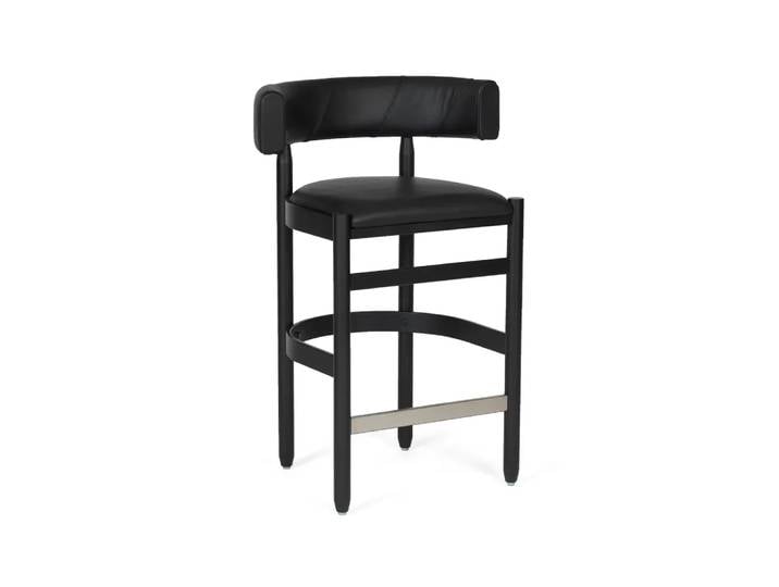Källemo Botero Barhocker Tärnsjö Leder schwarz-schwarzlaiserte Esche