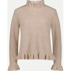 Strickpullover mit Stehkragen Beige 42