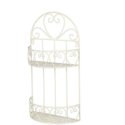 Deko-Wandregal AMBIENTE HAUS "Wandregal rund - antikweiss 50cm", weiß (antikweiß), B:27cm H:50cm T:12cm, Metall, Regale