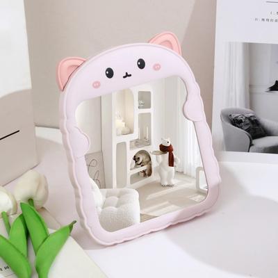 Fusion Finds Cute Cat Ear Desktop Makeup Mirror Foldable Vanity Mirror For Bedroom, Desk & Travel cat Pink