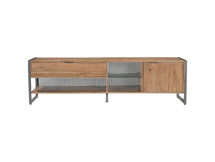 Livetastic Lowboard Coswig, Grau, Natur, Metall, Akazie, 1 Schublade(n) Schubladen, 40x49x180 cm, Holzmöbel, Kleinmöbel Holz, Holzkommoden, Lowboards Holz