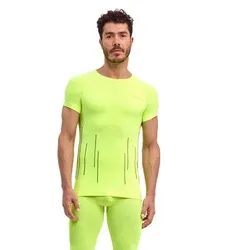 FALKE Herren Unterhemd W Shortsleeve Shirt Trend m, Größe S in Gelb Gelb