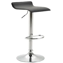 Décoshop26 - Barhocker x1 minimalistisches Design höhenverstellbar Fußstütze schwarzes PVC und Chrommetall 10_0006038