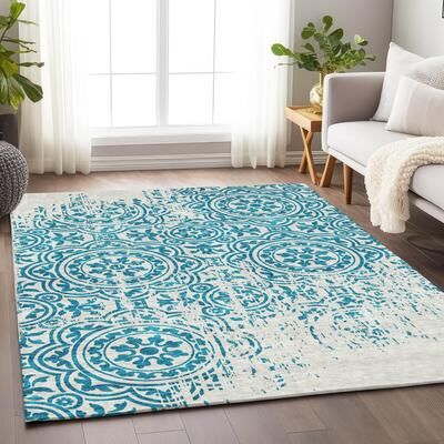 Addison Rugs Premium Washable Super Soft Vanishing Medallion Mayfield Rug
