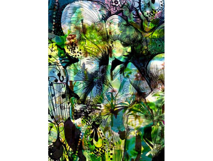 Fototapete KOMAR Aphrodite's Garden - Grösse 184 x 254 cm , grün, B:184m L:254m, Papier, Tapeten, Fototapete, Wohnzimmer, Schlafzimmer