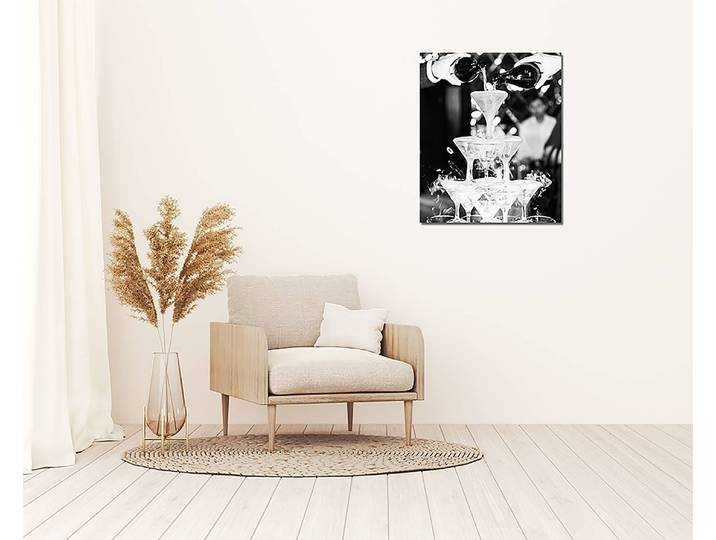 Metallbild Champagne Piramid Dibond Aluminium, lackiert Multicolor 50 x 60cm